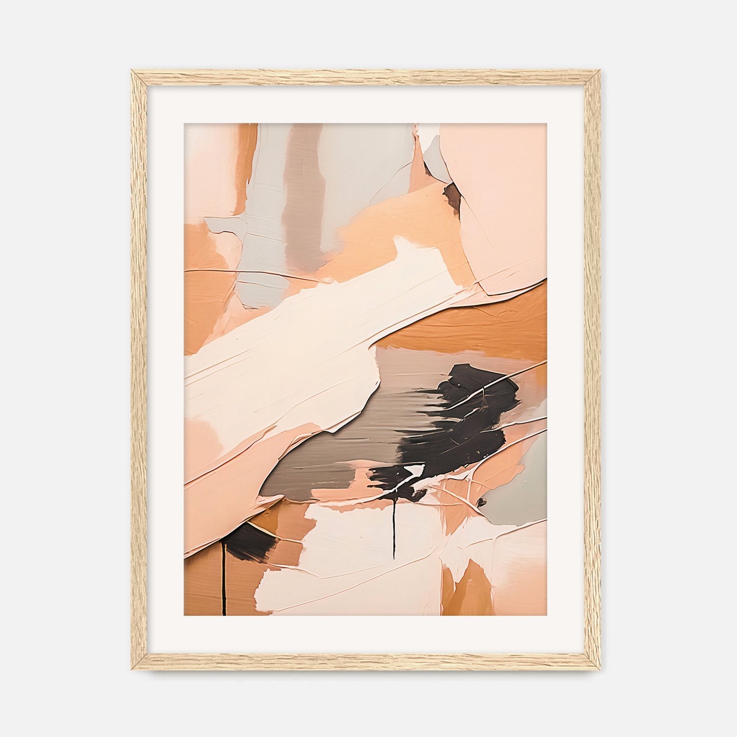 Pink and Beige Abstract Print - Sage and Rose Prints