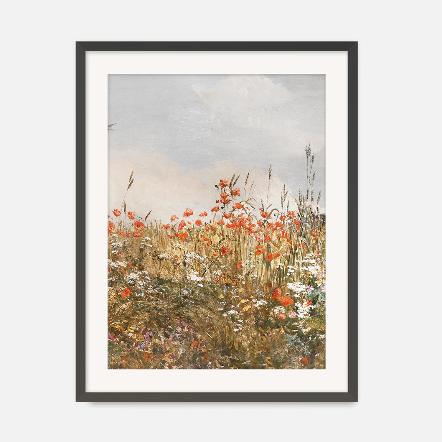Poppy Landscape Art - Sage and Rose Prints