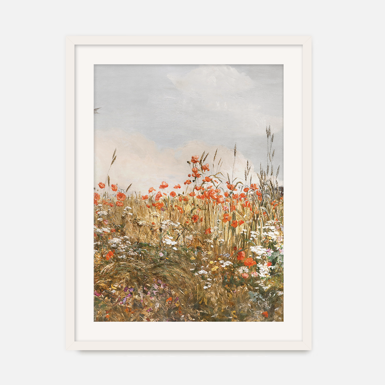 Poppy Landscape Art - Sage and Rose Prints