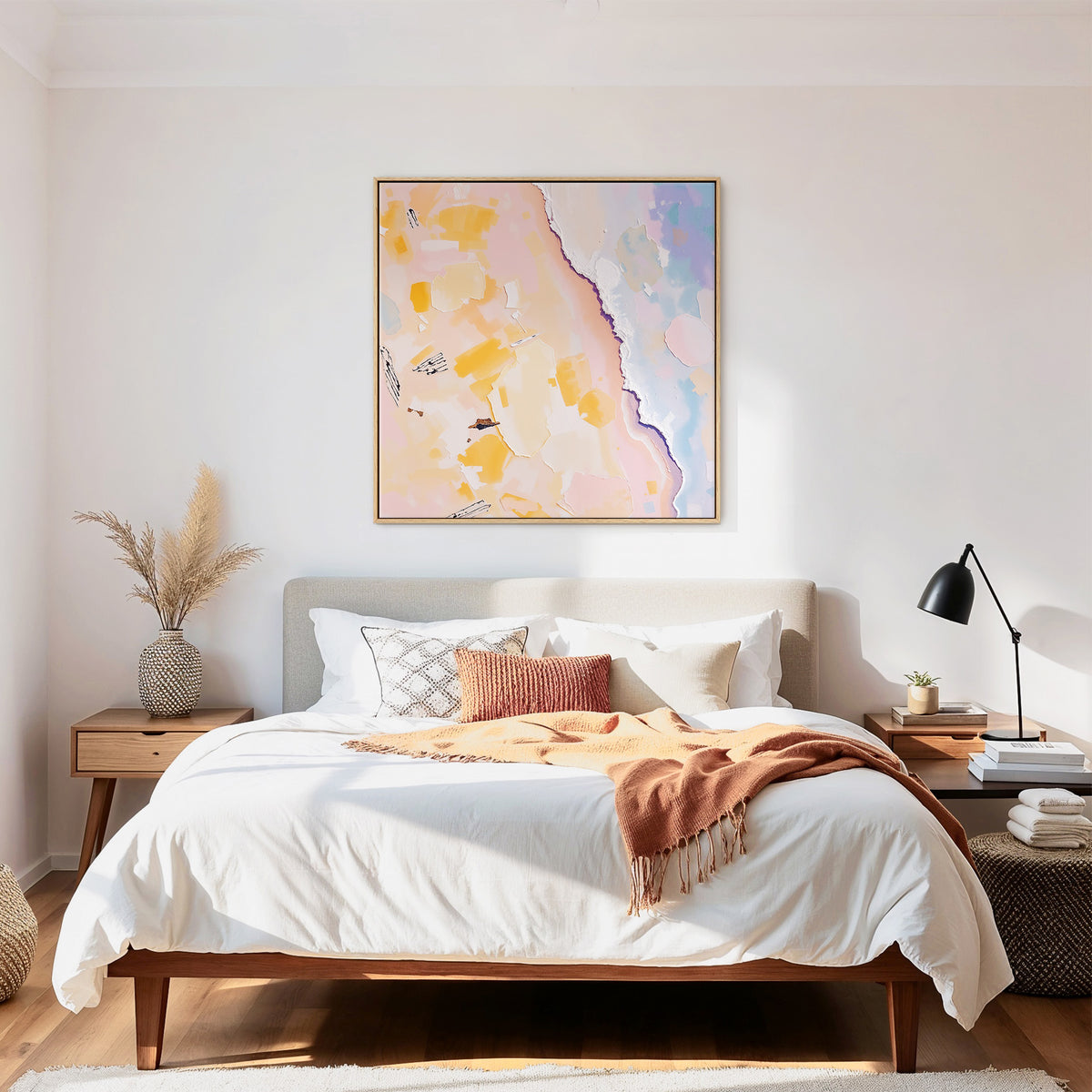 Birds-Eye Beach with Lavender Fog - Sage and Rose Prints