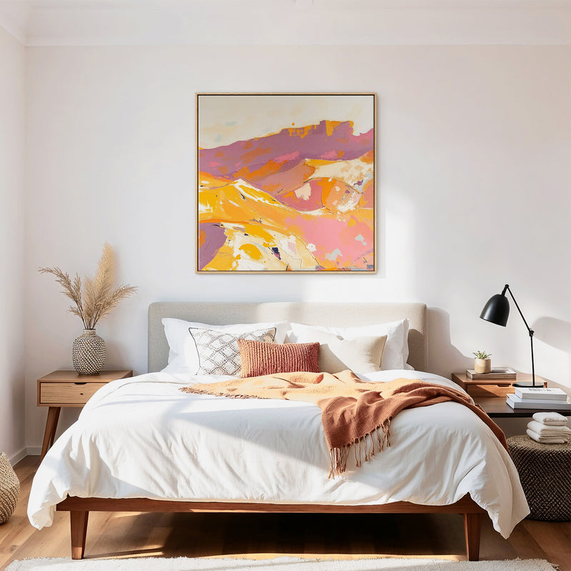 Bright Sunny Desert Abstract Painting - Sage and Rose Prints