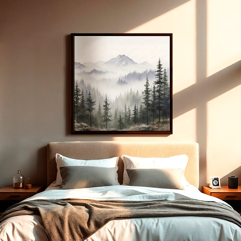 AK-10-Misty Mountains Forest Watercolor - Sage and Rose Prints