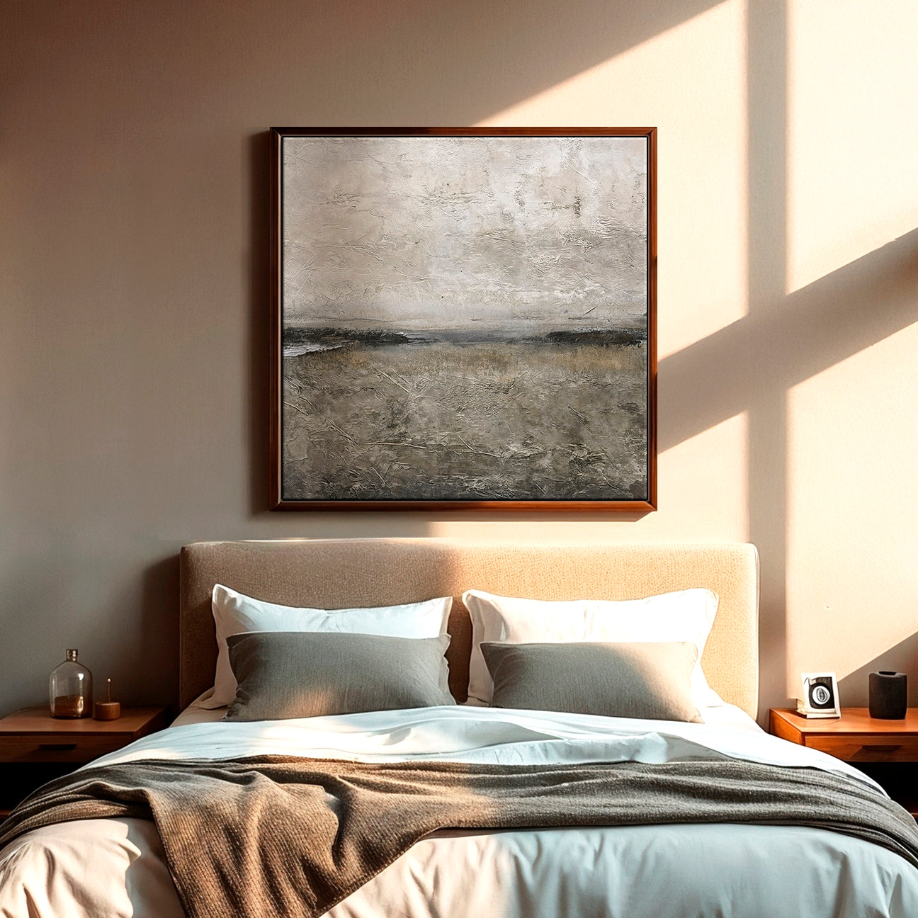 Textured Grey Modern Minimalist Abstract Art Print – Sage and Rose