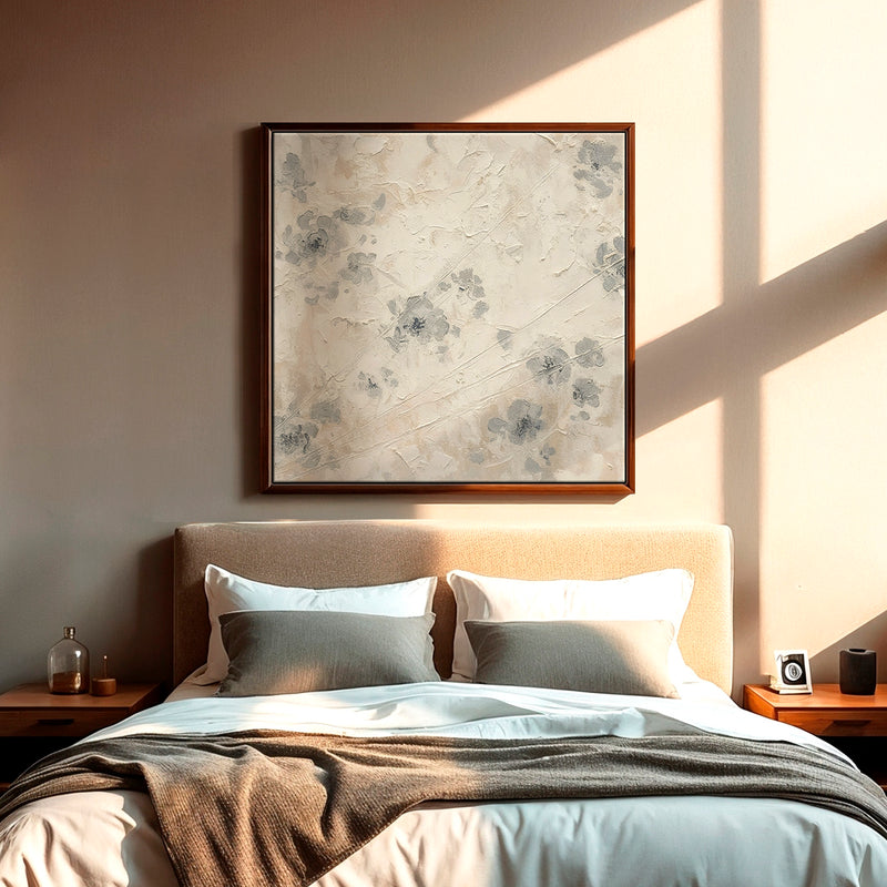 AK-50- Abstract Textured Flower Painting Print - Sage and Rose Prints