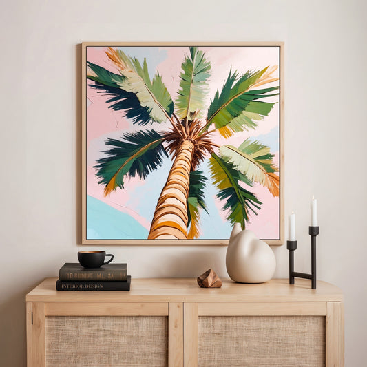 Under the Palm Tropical Square Art - Sage and Rose Prints