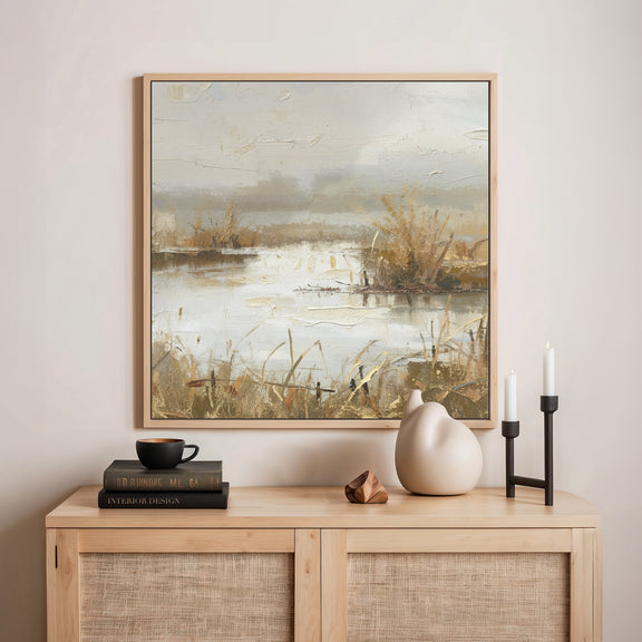 AK-55 - Textured Tan Grasses Impressionist  Print - Sage and Rose Prints