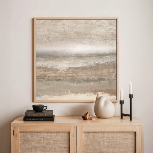 AK-52- Tan Minimalist Abstract Art Print - Sage and Rose Prints