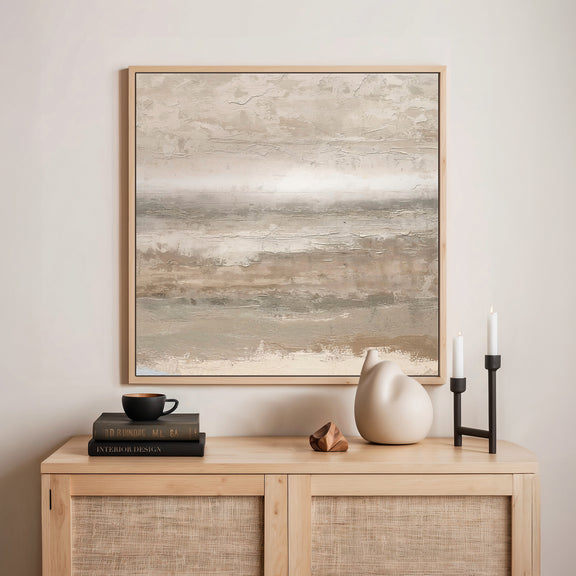 AK-52- Tan Minimalist Abstract Art Print - Sage and Rose Prints