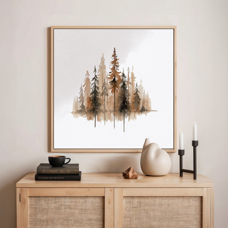 AK-26-Earth Tones Forest Tree Watercolor Painting - Sage and Rose Prints