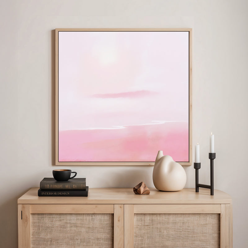 Soft Pink Abstract Beach - Sage and Rose Prints