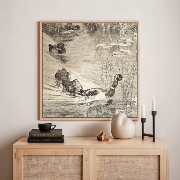 AK-24-Vintage Ducks Sketch B - Sage and Rose Prints