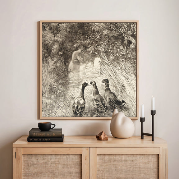 AK-23-Vintage Ducks Sketch A - Sage and Rose Prints