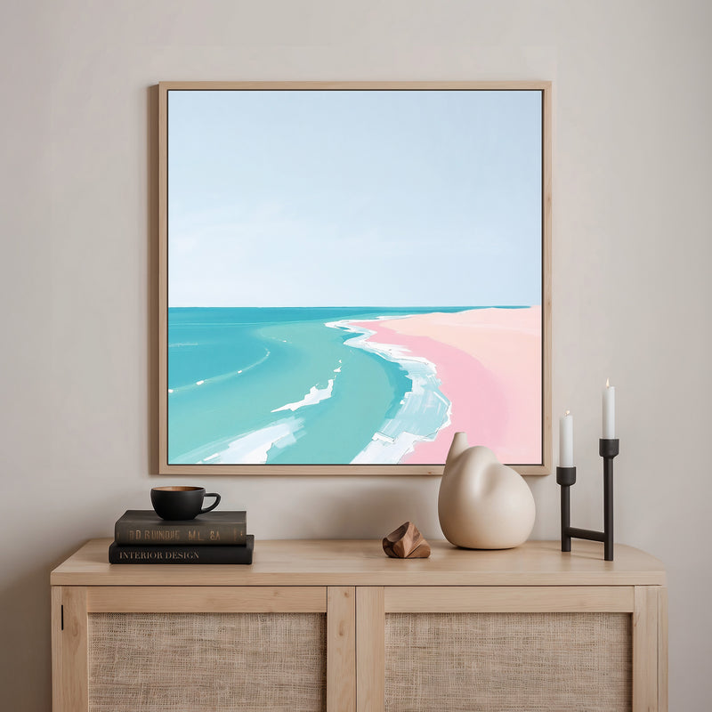 Minimalist Teal Tropical Painting - Sage and Rose Prints
