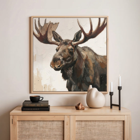 39- Moose Impressionist Painting Print - Sage and Rose Prints