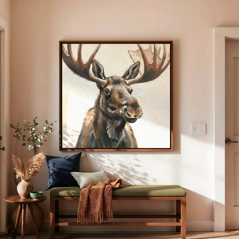 41- Impasto Moose Painting Print - Sage and Rose Prints