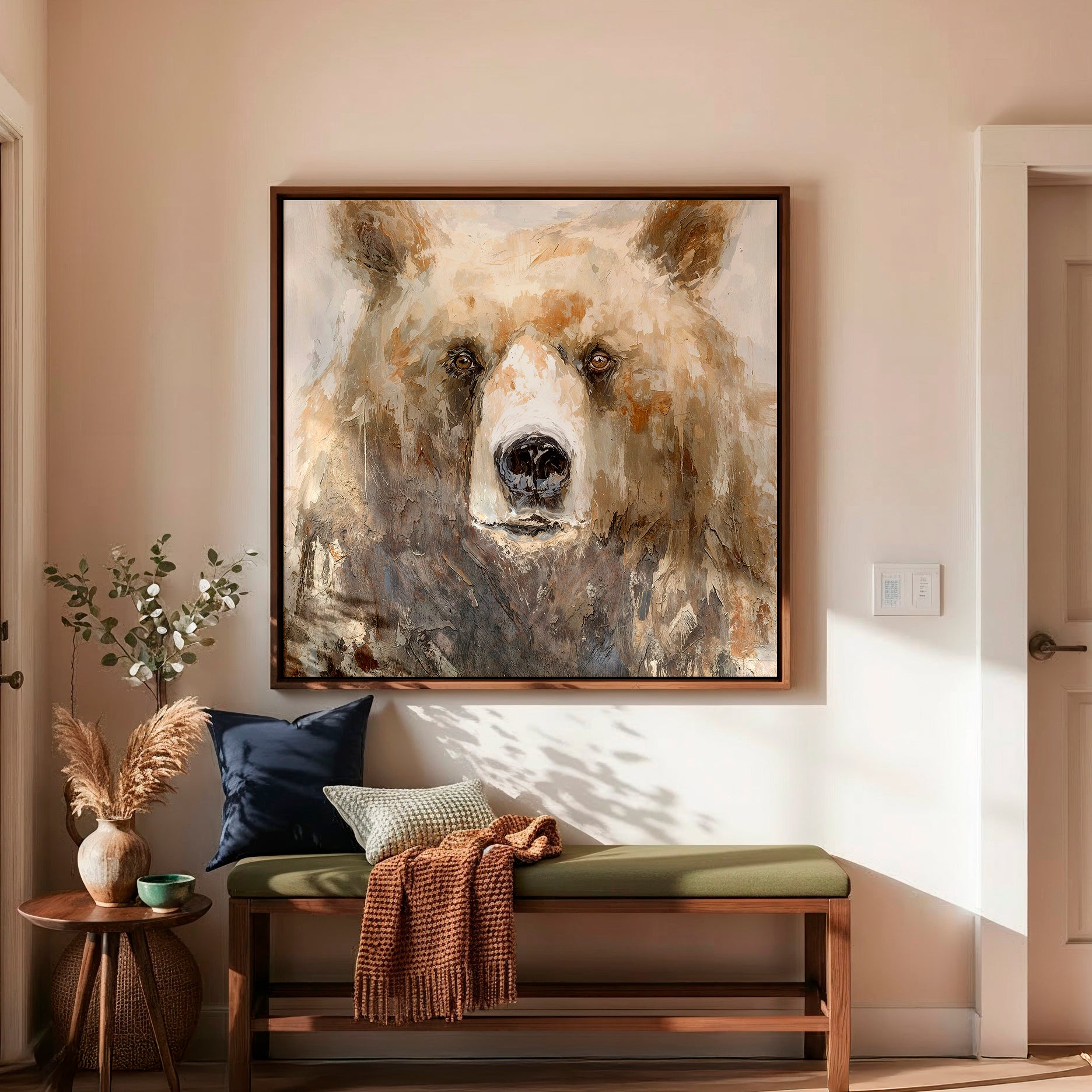 AK-37-Abstract Bear Painting Print - Sage and Rose Prints