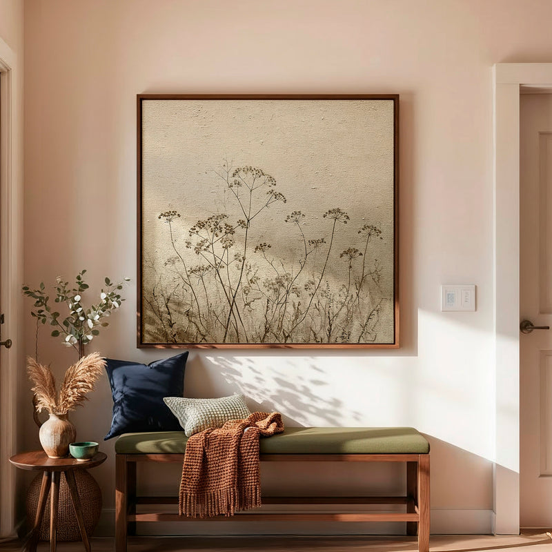 AK-45-Vintage Tan Flowers Sketch - Sage and Rose Prints