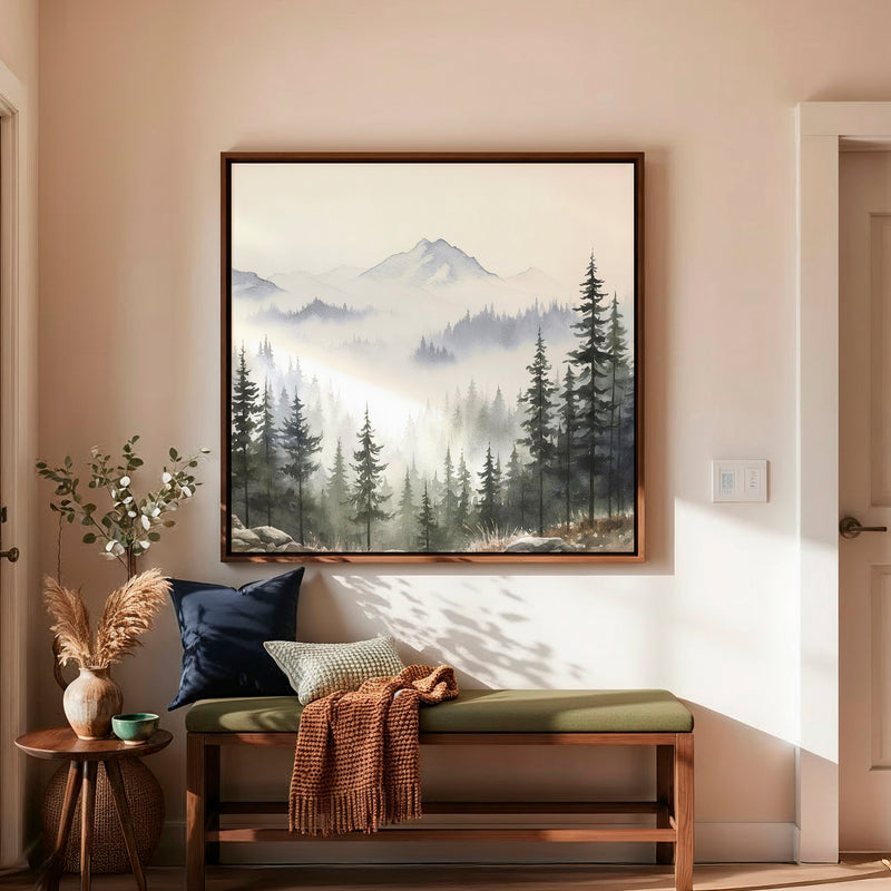 AK-10-Misty Mountains Forest Watercolor - Sage and Rose Prints