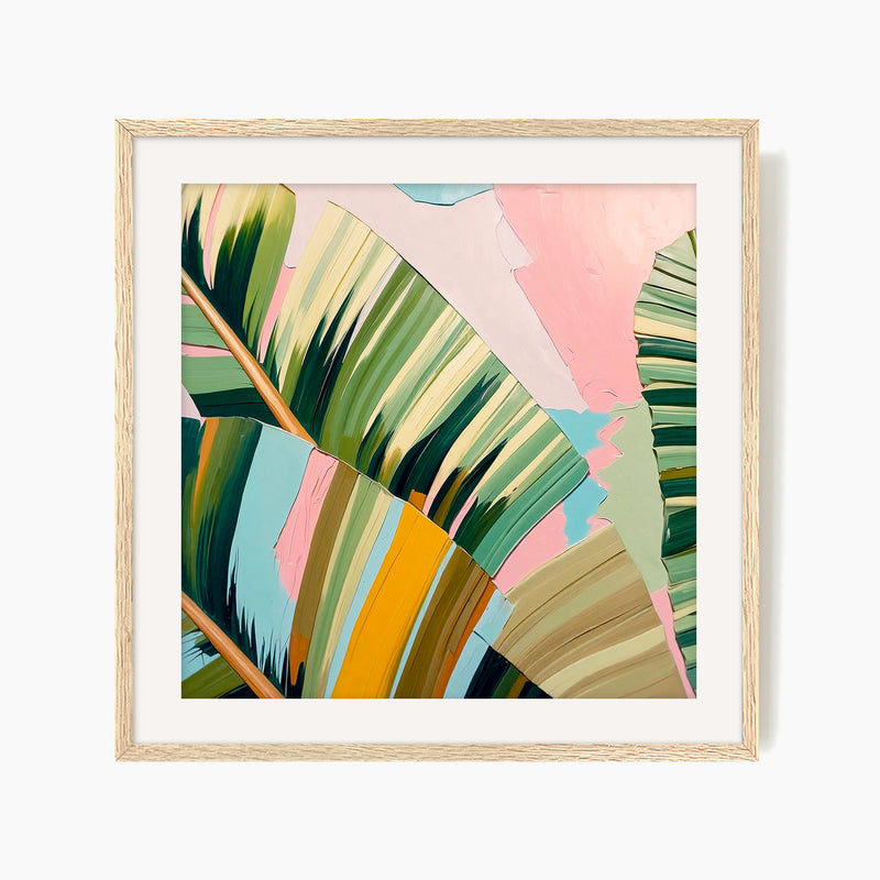 Bright Tropical Leaf Square Print