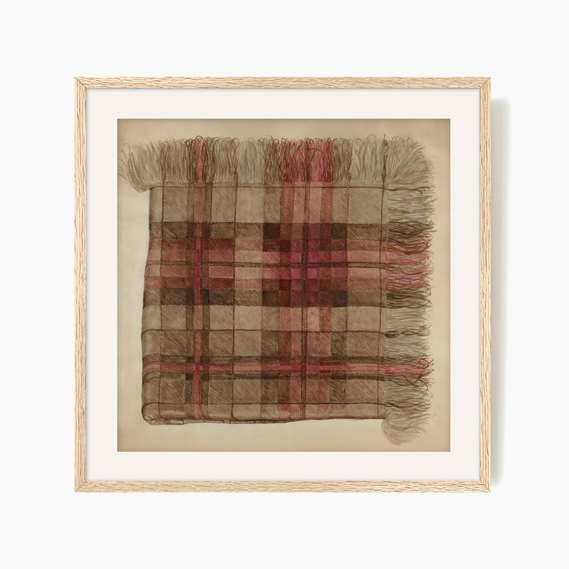Historic Plaid Shawl Illustration