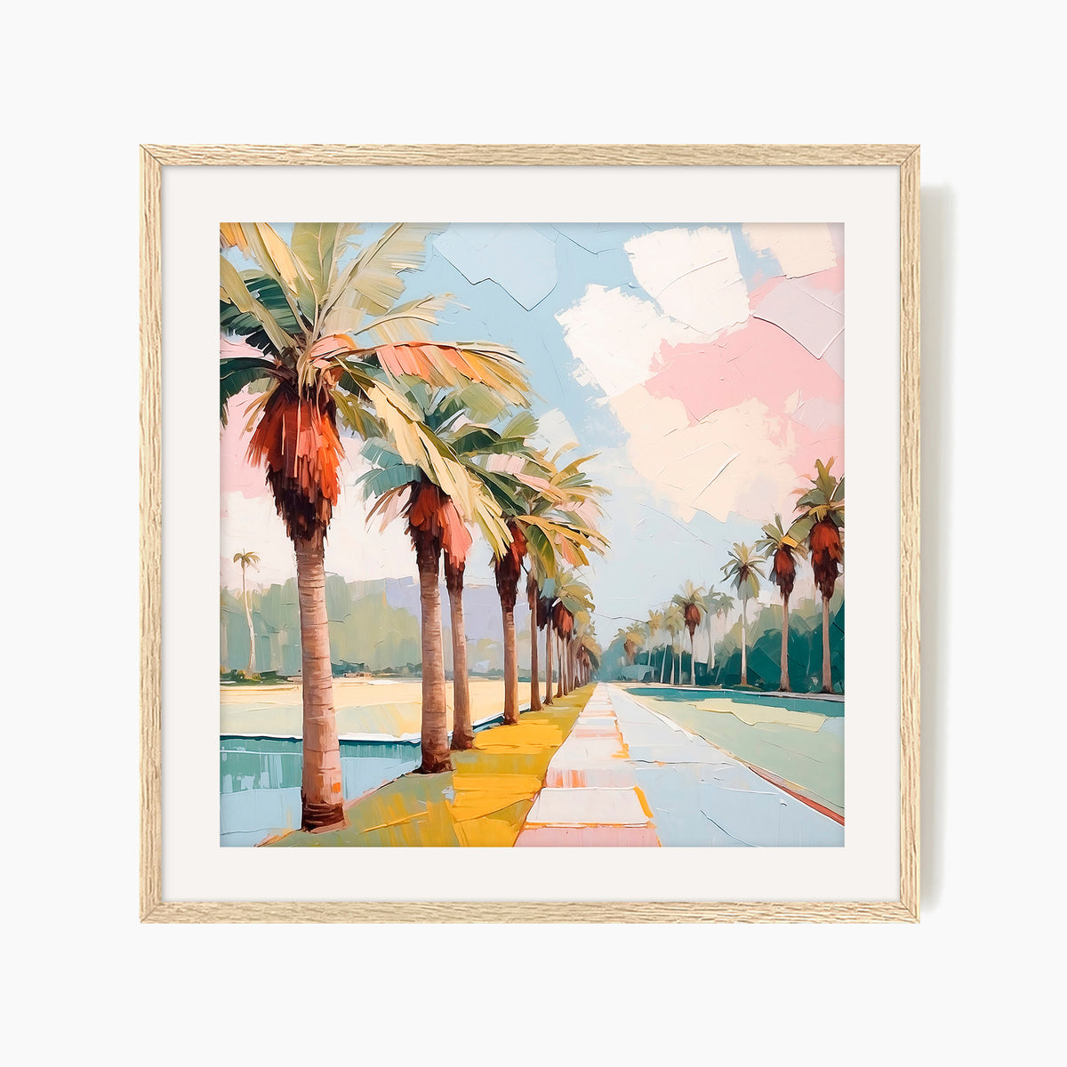 Palm Trees Impasto Square Print - Sage and Rose Prints