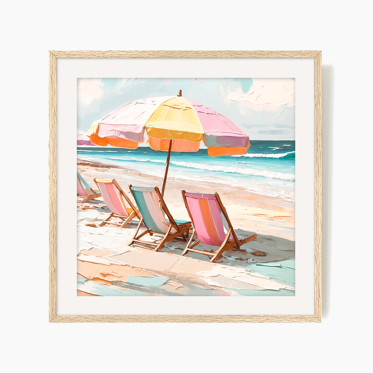 Tropical Beach Umbrellas Square Print - Sage and Rose Prints