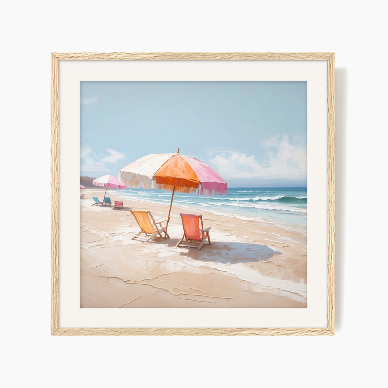 Beach Chairs Watercolor Print - Sage and Rose Prints