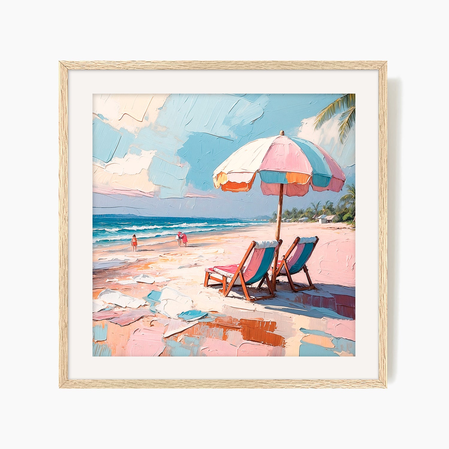 Beachy Umbrellas Square Print - Sage and Rose Prints