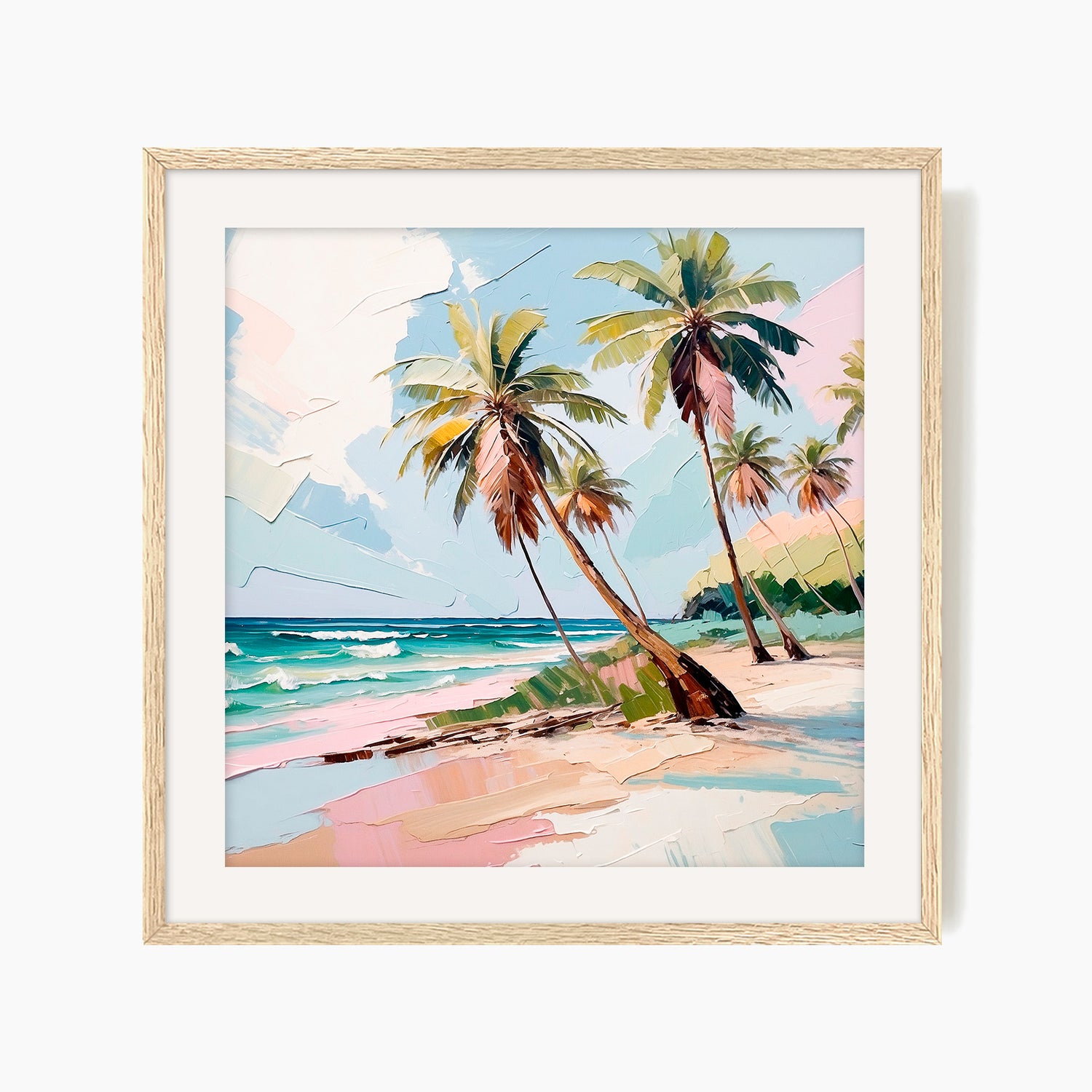 Tropical Beach Oil Painting Print - Sage and Rose Prints