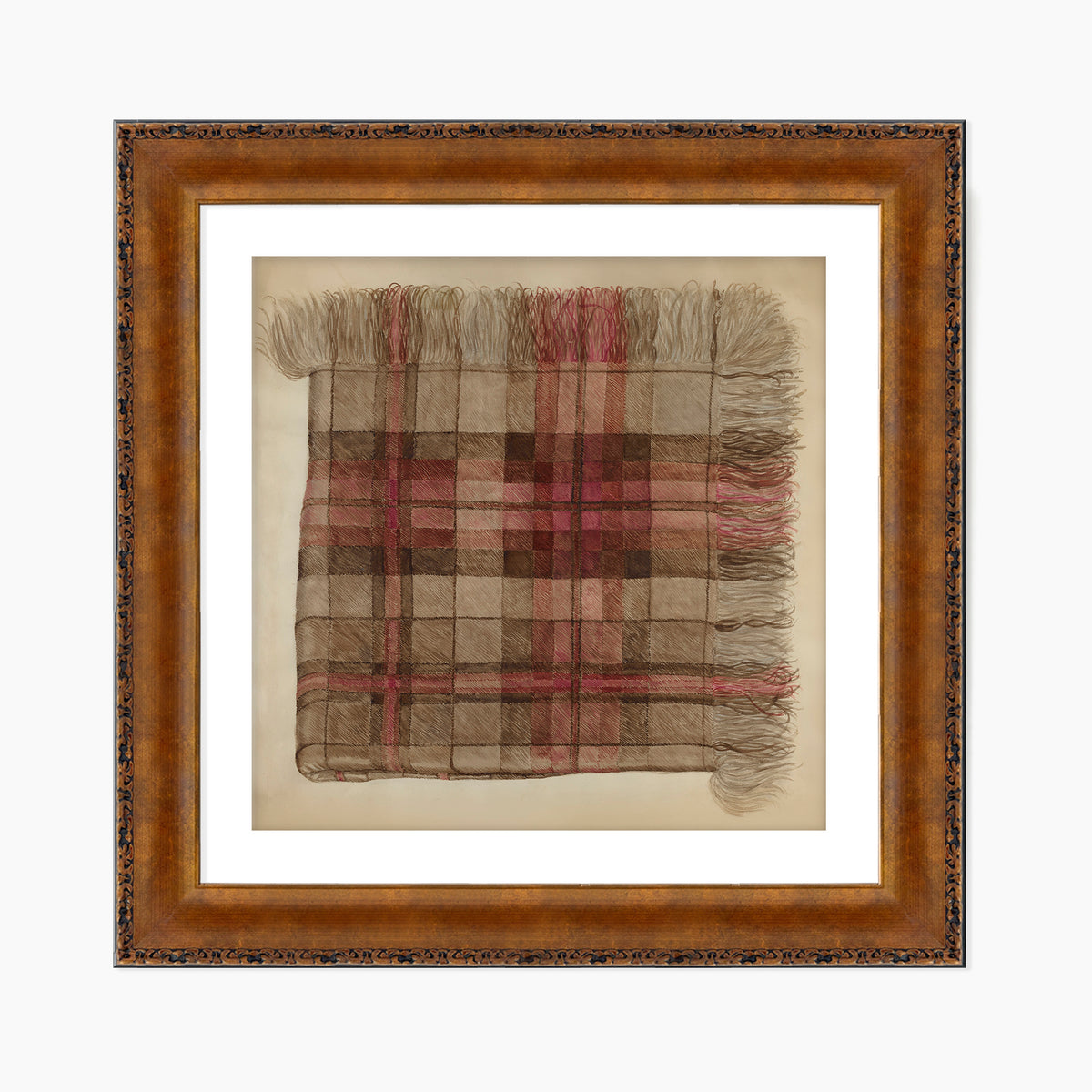 Historic Plaid Shawl Illustration