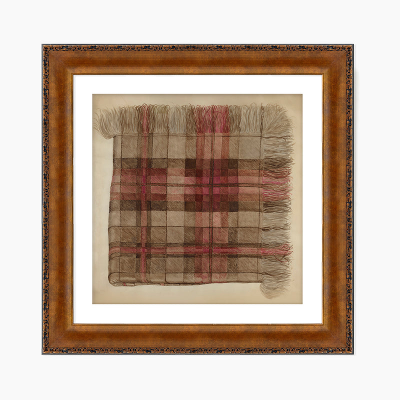Historic Plaid Shawl Illustration