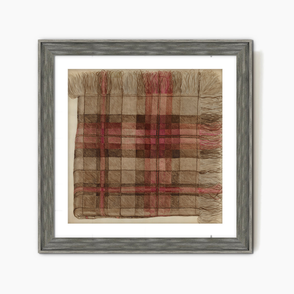 Historic Plaid Shawl Illustration
