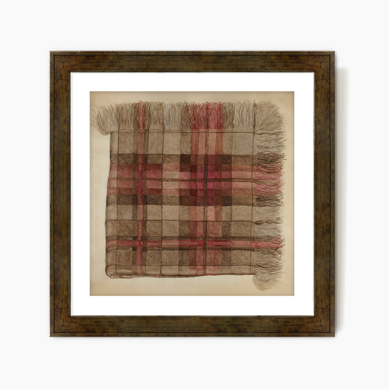 Historic Plaid Shawl Illustration
