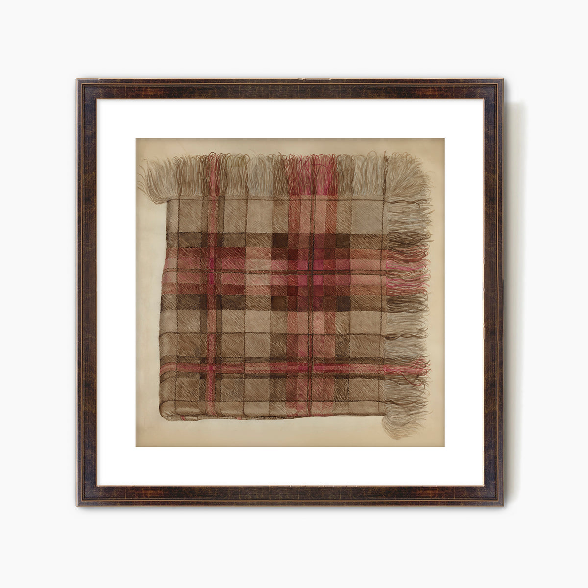 Historic Plaid Shawl Illustration