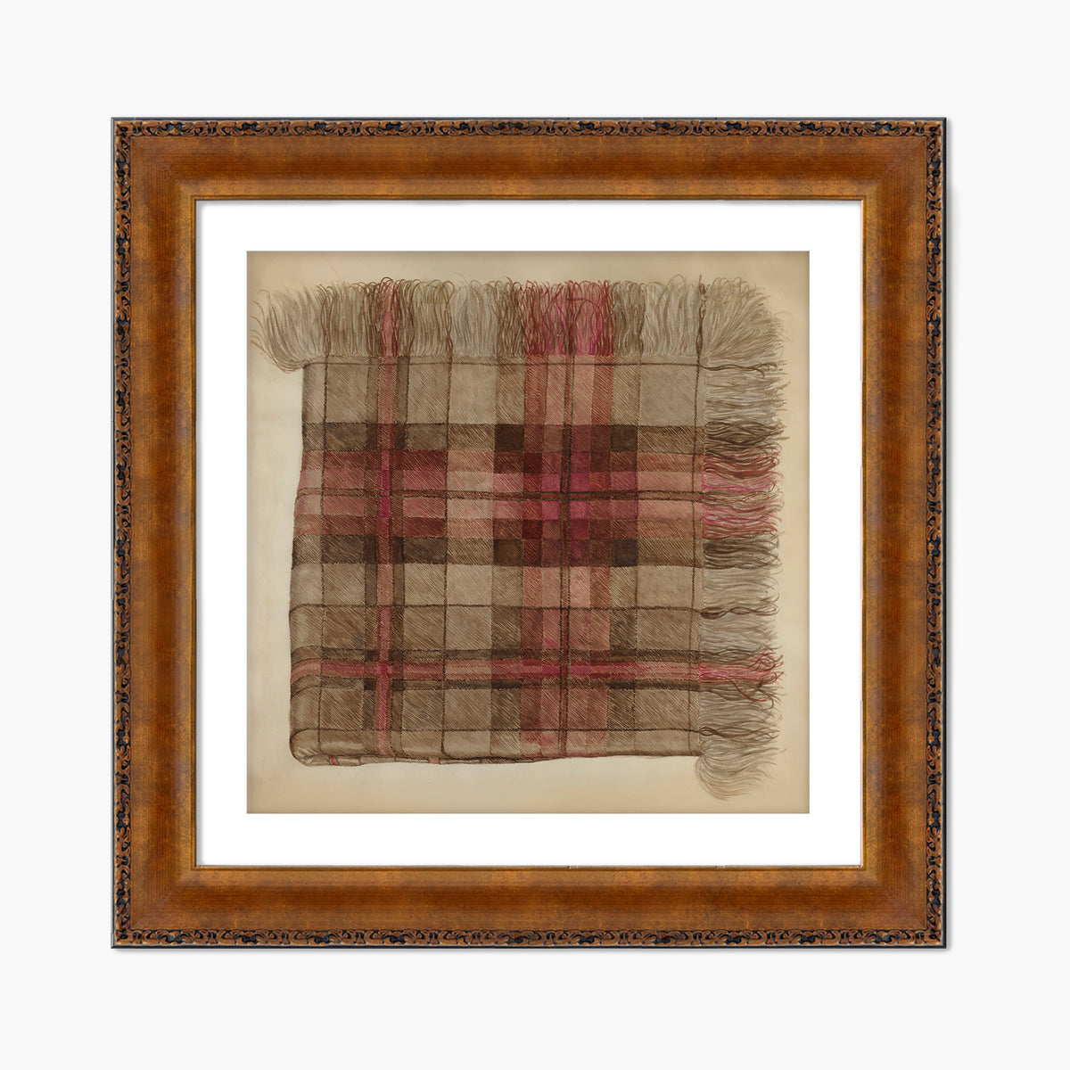 Historic Plaid Shawl Illustration