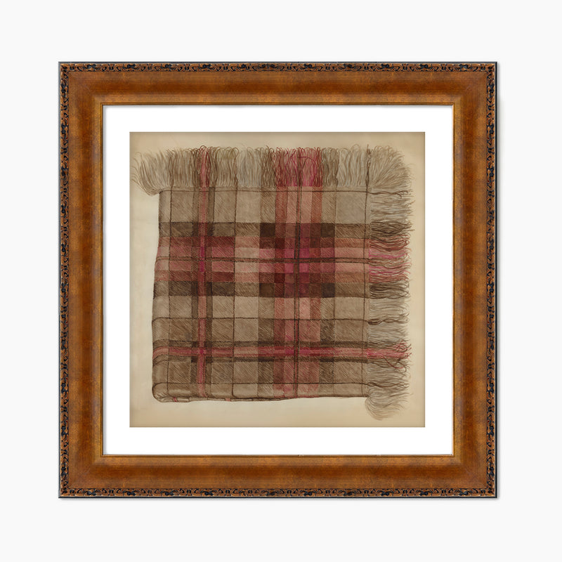 Historic Plaid Shawl Illustration