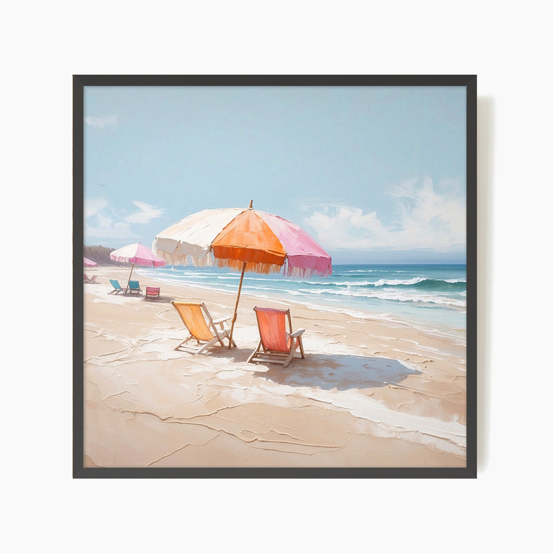 Beach Chairs Watercolor Print - Sage and Rose Prints