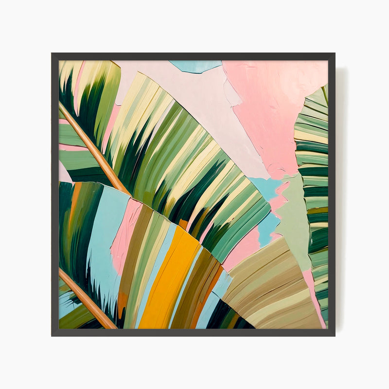 Bright Tropical Leaf Square Print