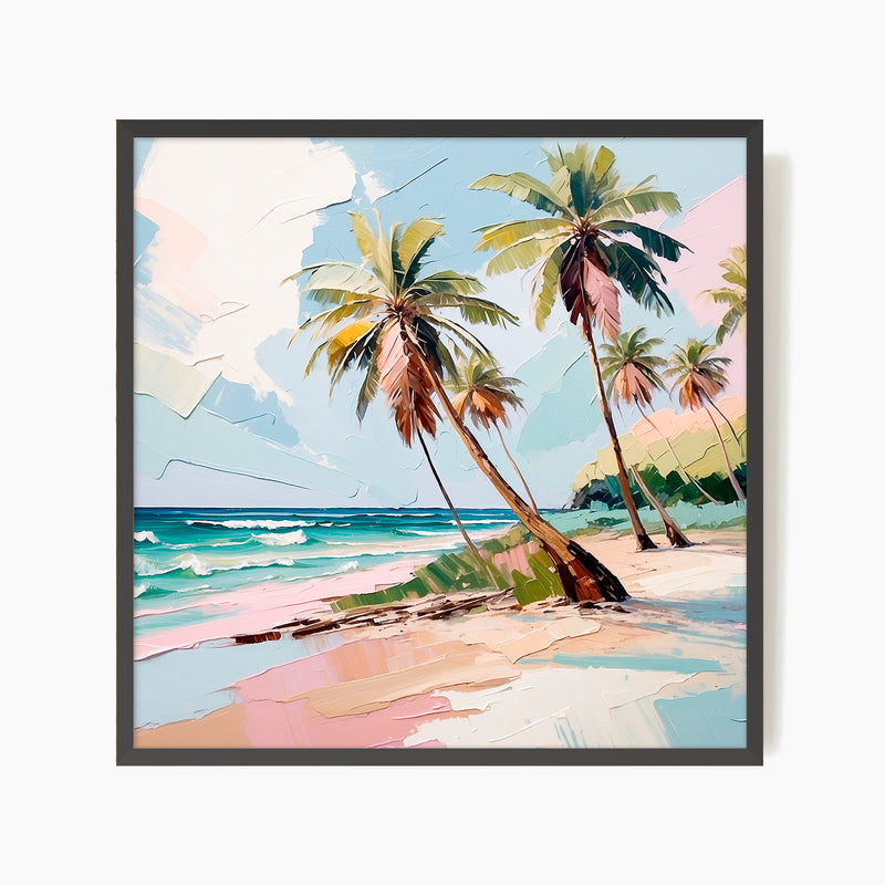 Tropical Beach Oil Painting Print