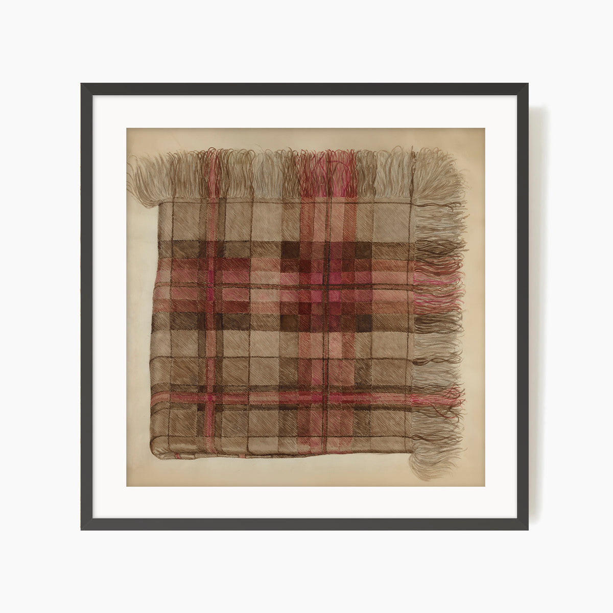 Historic Plaid Shawl Illustration