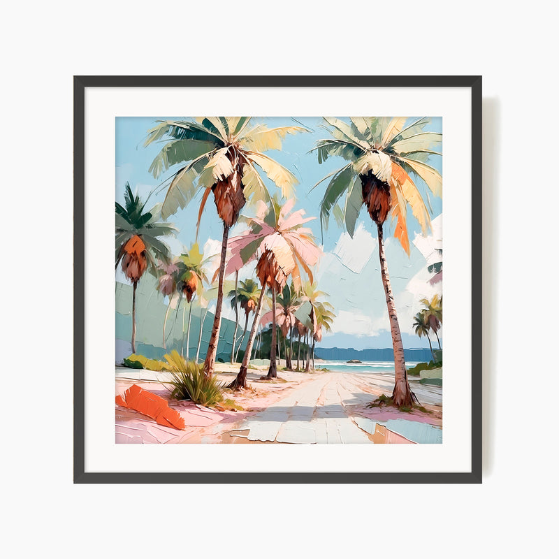 Palms on the Beach Square Print