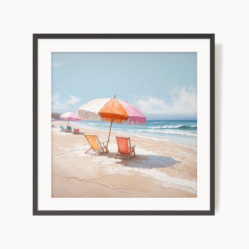 Beach Chairs Watercolor Print - Sage and Rose Prints