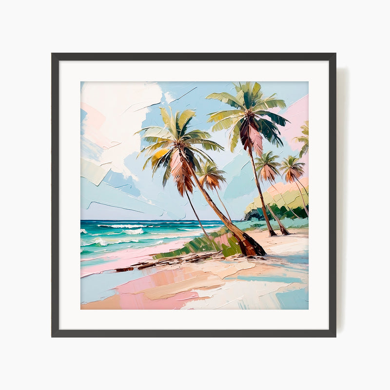 Tropical Beach Oil Painting Print