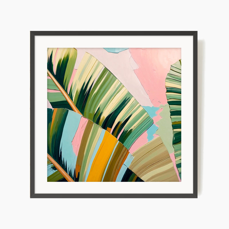 Bright Tropical Leaf Square Print