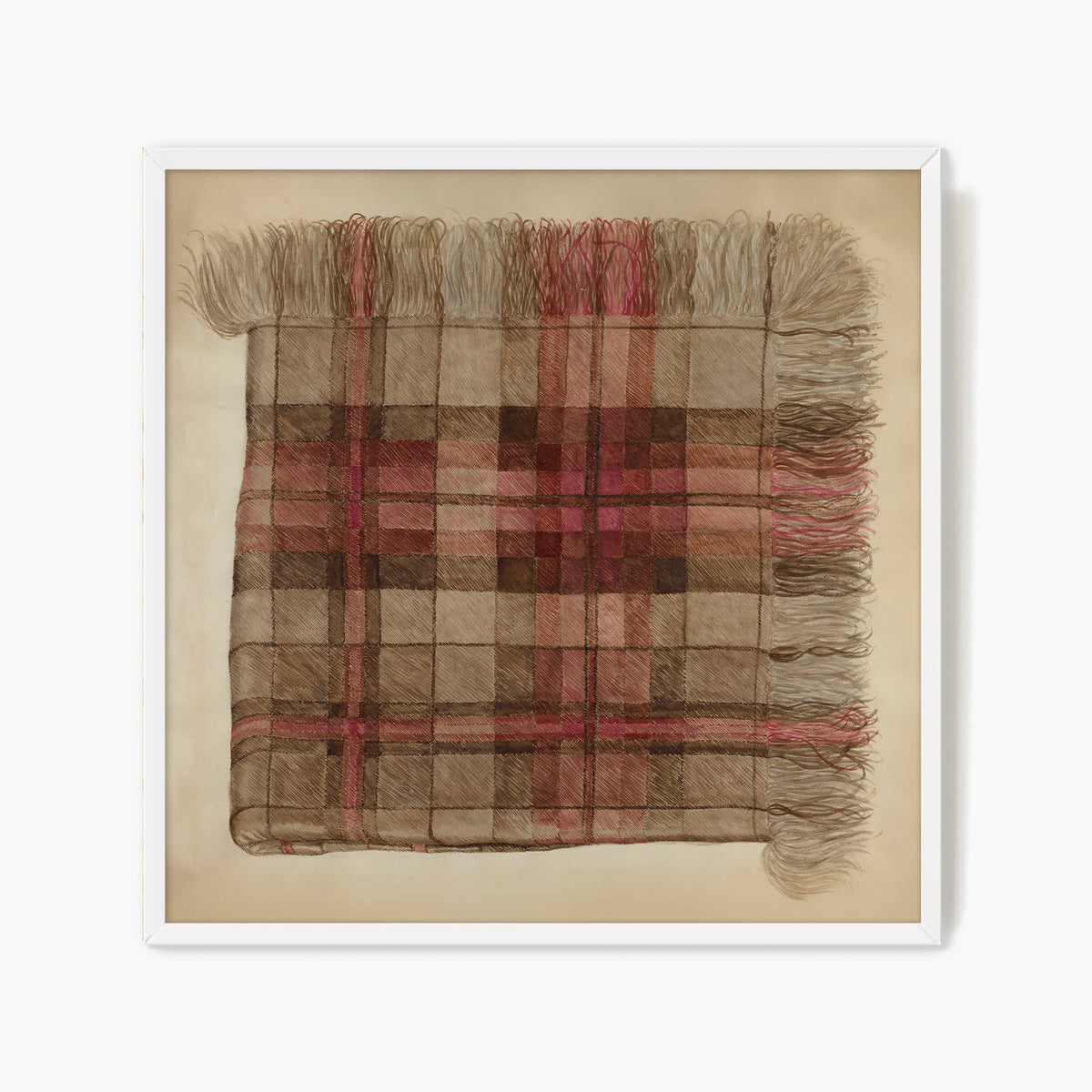 Historic Plaid Shawl Illustration