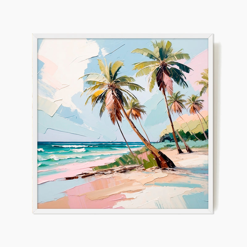 Tropical Beach Oil Painting Print