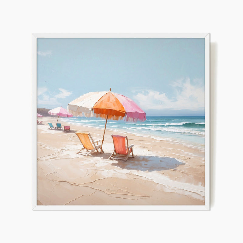 Beach Chairs Watercolor Print - Sage and Rose Prints