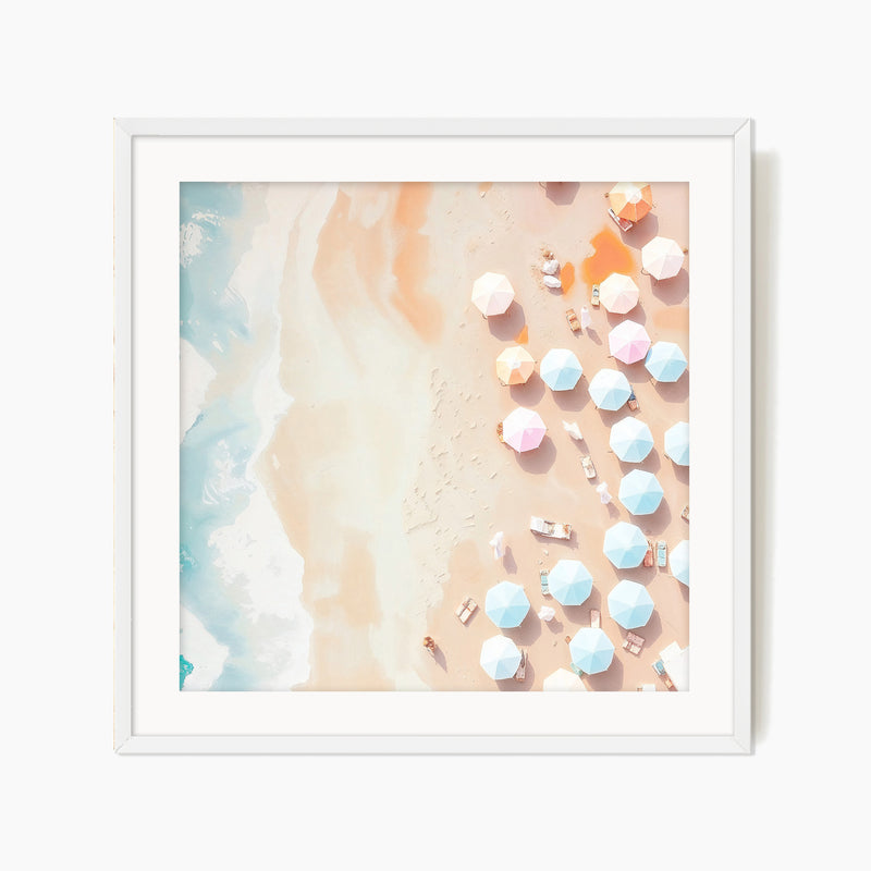 Beach Umbrellas from Above - Sage and Rose Prints