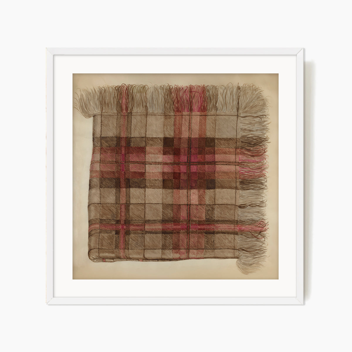 Historic Plaid Shawl Illustration