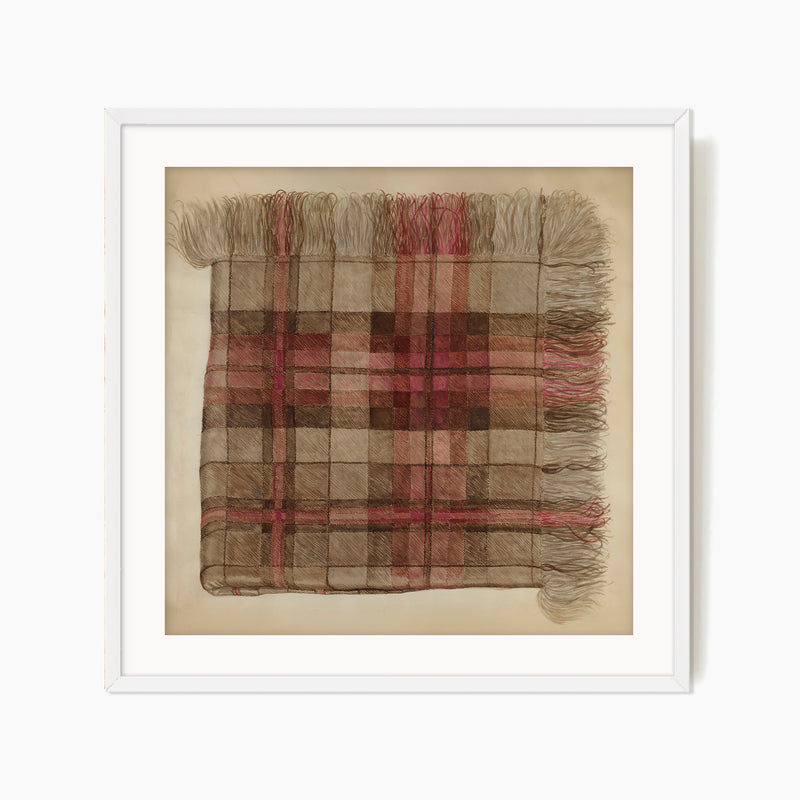 Historic Plaid Shawl Illustration
